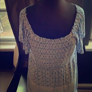 Blue and white blouse